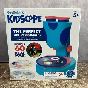 Kidscope Microscope Educational Gift for Kids Ages 5+ 60-Images LED Light Class